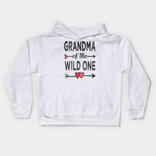 grandma of the wild one Kids Hoodie